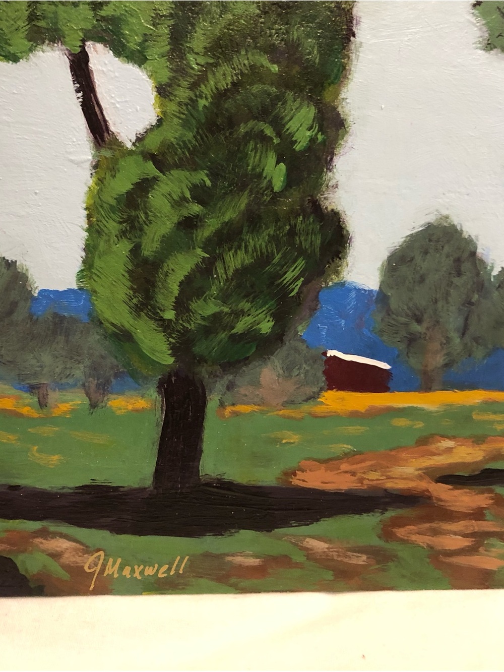Painting Original Landscape 11 x 14 Acrylic on Wooden Panel - Picture 3 of 5